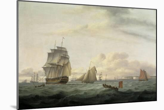 Shipping off Ramsgate Harbour, 1807-Thomas Luny-Mounted Giclee Print