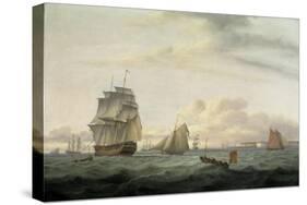 Shipping off Ramsgate Harbour, 1807-Thomas Luny-Stretched Canvas
