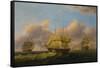 Shipping Off the Eddystone, C.1820-Thomas Luny-Framed Stretched Canvas