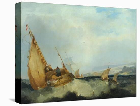 Shipping Off the Isle of Wight-John Sell Cotman-Stretched Canvas