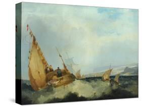 Shipping Off the Isle of Wight-John Sell Cotman-Stretched Canvas