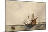 Shipping Off the Kent Coast (Pen and Grey Ink and Watercolours on Paper)-Richard Parkes Bonington-Mounted Giclee Print