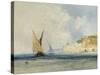 Shipping off the Mediterranean Coast, 1848-John Callow-Stretched Canvas