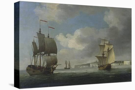 Shipping Off the South Coast of England-Charles Brooking-Stretched Canvas