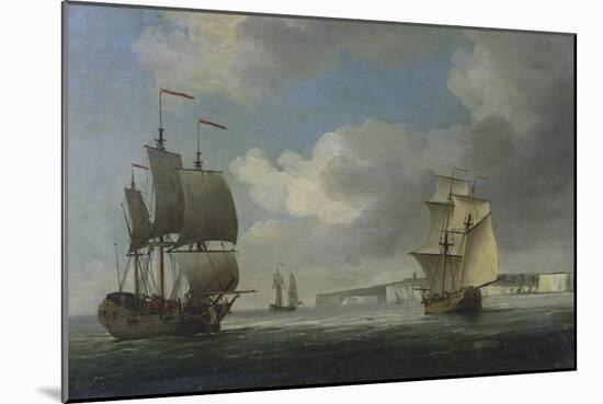 Shipping Off the South Coast of England-Charles Brooking-Mounted Giclee Print