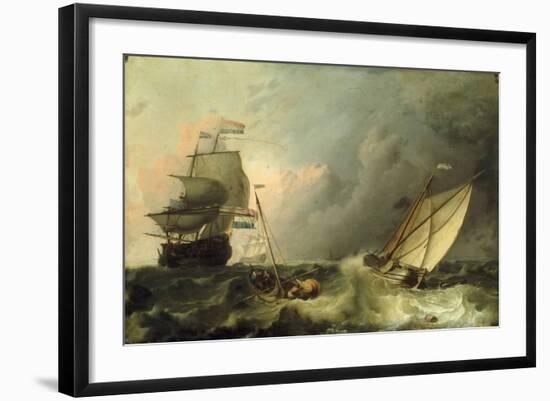 Shipping on a Choppy Sea-Ludolf Backhuysen-Framed Giclee Print