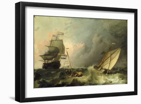 Shipping on a Choppy Sea-Ludolf Backhuysen-Framed Giclee Print