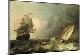 Shipping on a Choppy Sea-Ludolf Backhuysen-Mounted Giclee Print