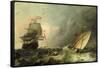Shipping on a Choppy Sea-Ludolf Backhuysen-Framed Stretched Canvas