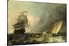 Shipping on a Choppy Sea-Ludolf Backhuysen-Stretched Canvas