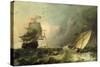 Shipping on a Choppy Sea-Ludolf Backhuysen-Stretched Canvas
