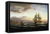 Shipping on the Bosphorus-Franz Johann Wilhelm Hunten-Framed Stretched Canvas