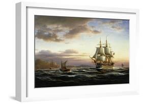 Shipping on the Bosphorus-Franz Johann Wilhelm Hunten-Framed Giclee Print