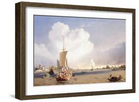 Shipping on the Hooghly River, Calcutta, 1852-C.J. Martin-Framed Giclee Print