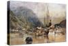 Shipping on the Hudson River-Samuel Colman-Stretched Canvas