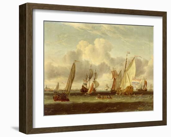 Shipping on the Ij at Amsterdam Harbour-Abraham Storck-Framed Giclee Print