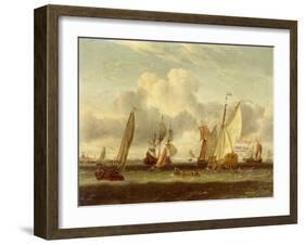 Shipping on the Ij at Amsterdam Harbour-Abraham Storck-Framed Giclee Print