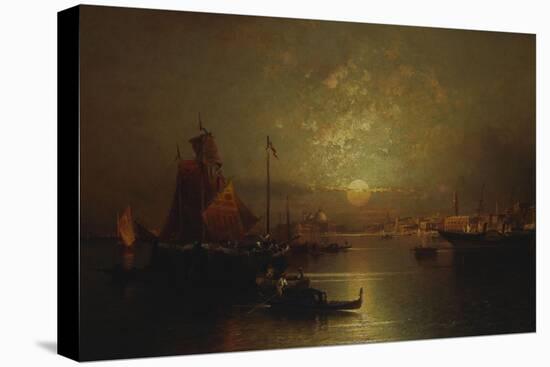 Shipping on the Lagoon, Venice at Sunset-Franz Richard Unterberger-Stretched Canvas