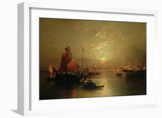 Shipping on the Lagoon, Venice, at Sunset-Franz Richard Unterberger-Framed Giclee Print