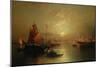 Shipping on the Lagoon, Venice, at Sunset-Franz Richard Unterberger-Mounted Giclee Print