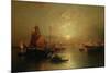 Shipping on the Lagoon, Venice, at Sunset-Franz Richard Unterberger-Mounted Giclee Print