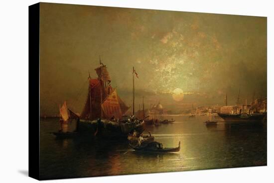 Shipping on the Lagoon, Venice, at Sunset-Franz Richard Unterberger-Stretched Canvas