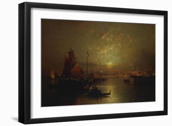 Shipping on the Lagoon, Venice at Sunset-Franz Richard Unterberger-Framed Giclee Print