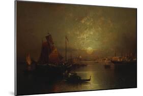 Shipping on the Lagoon, Venice at Sunset-Franz Richard Unterberger-Mounted Giclee Print
