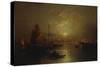 Shipping on the Lagoon, Venice at Sunset-Franz Richard Unterberger-Stretched Canvas