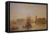 Shipping on the Thames at Greenwich-David Roberts-Framed Stretched Canvas