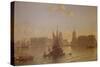 Shipping on the Thames at Greenwich-David Roberts-Stretched Canvas