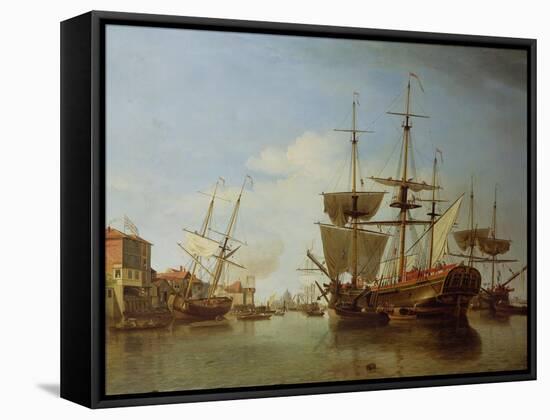 Shipping on the Thames at Rotherhithe, C.1753-Samuel Scott-Framed Stretched Canvas