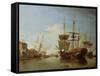 Shipping on the Thames at Rotherhithe, C.1753-Samuel Scott-Framed Stretched Canvas