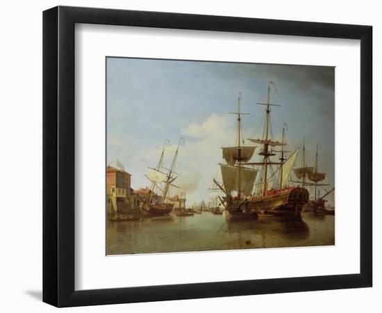 Shipping on the Thames at Rotherhithe, C.1753-Samuel Scott-Framed Giclee Print