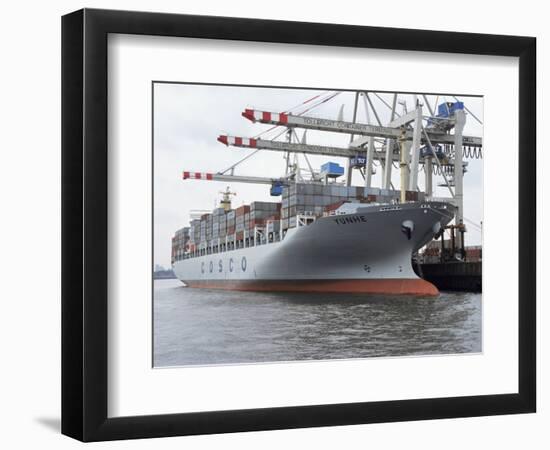 Shipping, Port, Hamburg, Germany-Hans Peter Merten-Framed Photographic Print