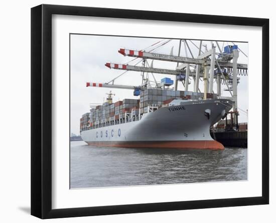 Shipping, Port, Hamburg, Germany-Hans Peter Merten-Framed Photographic Print