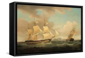 Shipping Scene-Thomas Whitcombe-Framed Stretched Canvas