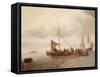 Shipping Scene-Simon Jacobsz. Vlieger-Framed Stretched Canvas