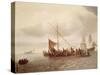 Shipping Scene-Simon Jacobsz. Vlieger-Stretched Canvas