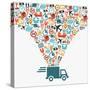 Shipping Truck Icon Set-cienpies-Stretched Canvas