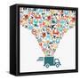 Shipping Truck Icon Set-cienpies-Framed Stretched Canvas