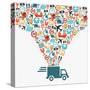 Shipping Truck Icon Set-cienpies-Stretched Canvas