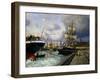 Shipping Vessels in Helsingor Harbour-Thorolf Frederik Pedersen-Framed Giclee Print