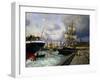 Shipping Vessels in Helsingor Harbour-Thorolf Frederik Pedersen-Framed Giclee Print