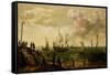 Ships Along the Shore-Adam Willaerts-Framed Stretched Canvas