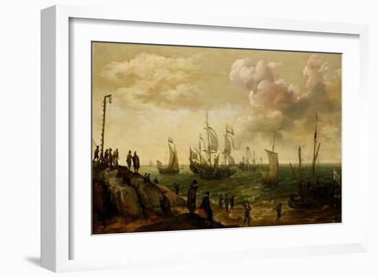 Ships Along the Shore-Adam Willaerts-Framed Art Print