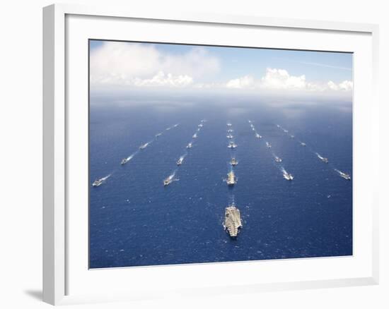 Ships And Submarines Participating in the Rim of the Pacific Exercise-Stocktrek Images-Framed Photographic Print
