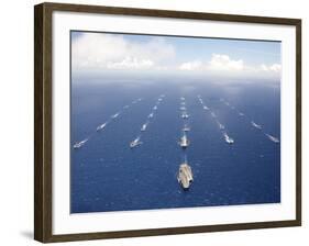 Ships And Submarines Participating in the Rim of the Pacific Exercise-Stocktrek Images-Framed Photographic Print