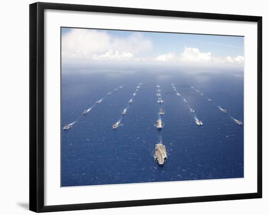 Ships And Submarines Participating in the Rim of the Pacific Exercise-Stocktrek Images-Framed Photographic Print