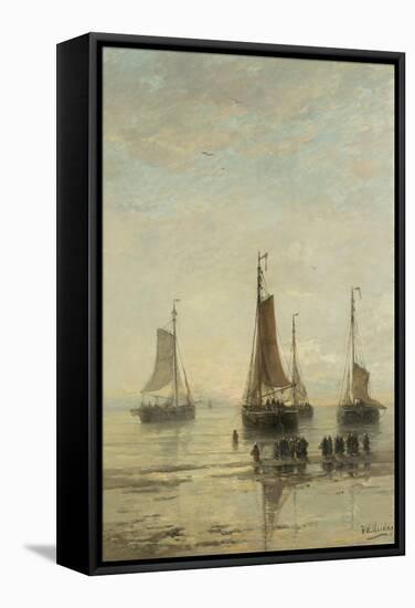 Ships at Anchor Awaiting Passengers-Hendrik Willem Mesdag-Framed Stretched Canvas